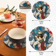 thumbnail image 3 of SKYSONIC 2 pcs Traditional Japanese Geisha Pot Holders Trivets, Heat Resistant Trivets,Dragon Crane Wave Cotton Thread Weave Mats for Hot Pads Pans Pot Bowl Teapot, 3 of 7