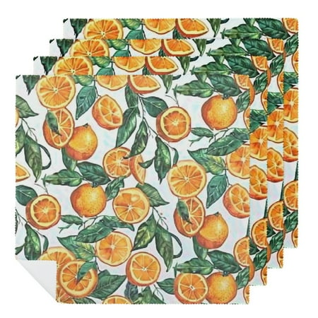 

QKZF Orange Luncheon Cloth Napkins Orange Fruit Decorative Napkins Dessert Dinner Hand Napkin for Baby Shower Party Supplies Decoration 6 PCS