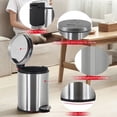 thumbnail image 6 of 6 Liter /1.6 Gallon Round Trash Can，Stainless Steel Round Step-on Trash Can，Mini Metal Pedal Bin，Bathroom and Office Kitchen Trash Can, 6 of 6