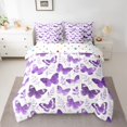 thumbnail image 2 of Feelyou Dreamy Butterfly Twin Bedding Sets 7-Piece, Purple Leaves Bedding Comforter Set, 2 of 8