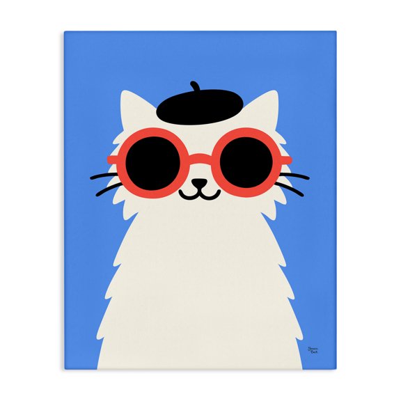 Stupell Industries Eclectic Stylish French Cat Canvas Art, 16 x 20, by Jessica Beck
