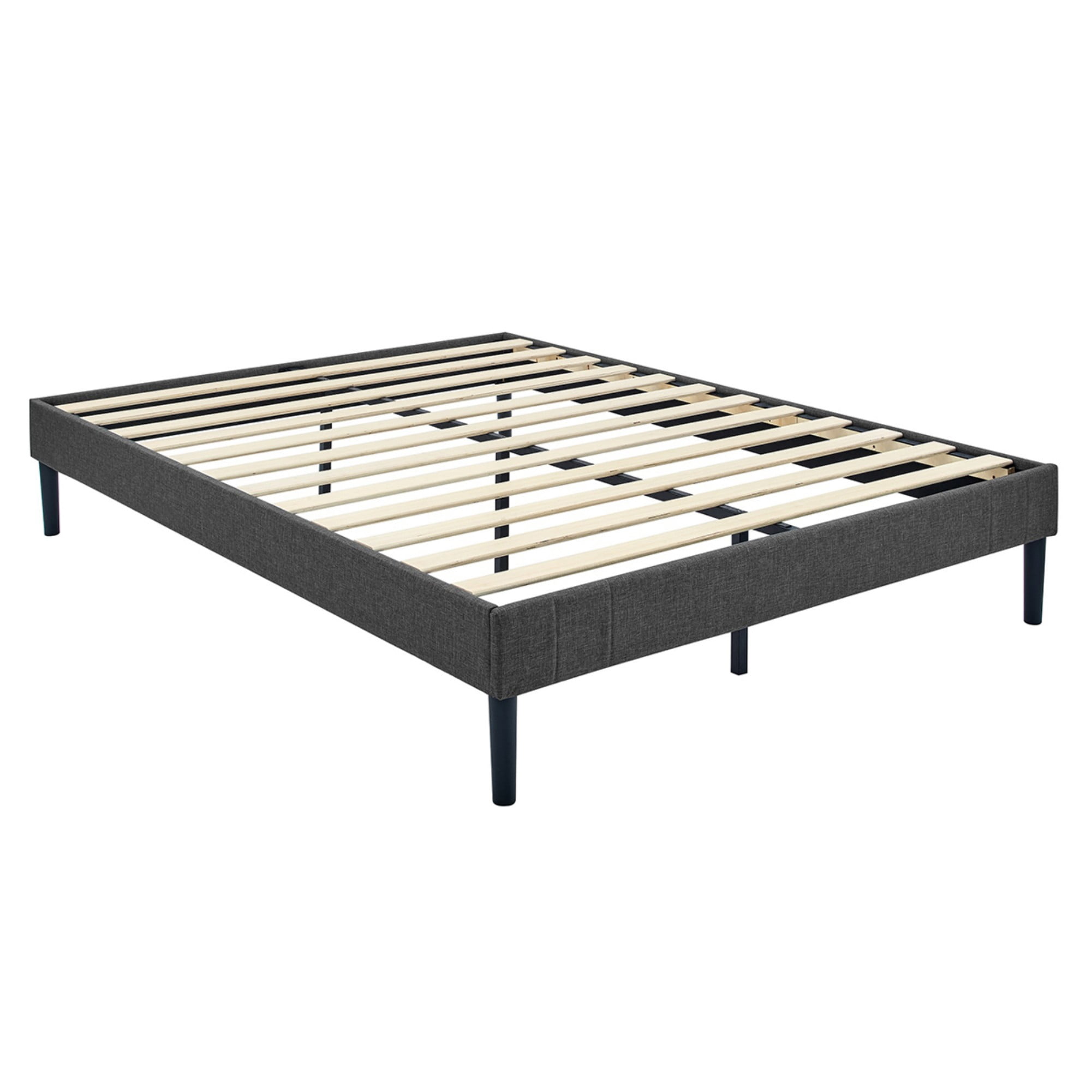 Gewnee Twin-size Thick Mattress Bed Frame, Featuring Sturdy Wooden Slat Support and a Center Leg.No Box Spring Required