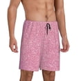 thumbnail image 2 of Balery Glitter Pink Pantalones cortos de pijama de punto de algodón para hombre con cinturilla y bolsillos-X-Large, 2 of 6