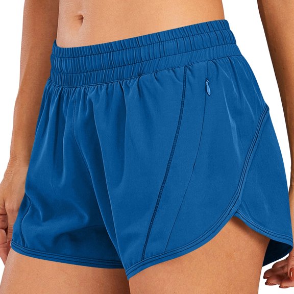 Women's Sports Running Shorts, Quick-drying And Lightweight Fitness Shorts With Zippered Pockets, Size S-2XL