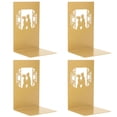 thumbnail image 3 of Bookends, Advanced Stamping Rounded Edges Classic Black Metal Bookends Rugged Construction  For Books For DVD For Magazine Meet Each Other, 3 of 8
