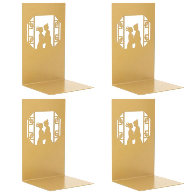 Soportes para estantes para libros, 4 sujetalibros de la serie Lover, sujetalibros con mayor durabilidad