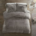 thumbnail image 3 of Ensemble de Housse de Couette en Fourrure Shaggy Solide Polyester Gris, 3 of 13