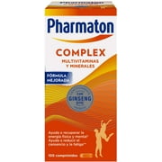 Pharmaton Complex, Multivitamin with Ginseng, Compact Tablets, Physical and Mental Energy, Brown, 100 Tablets