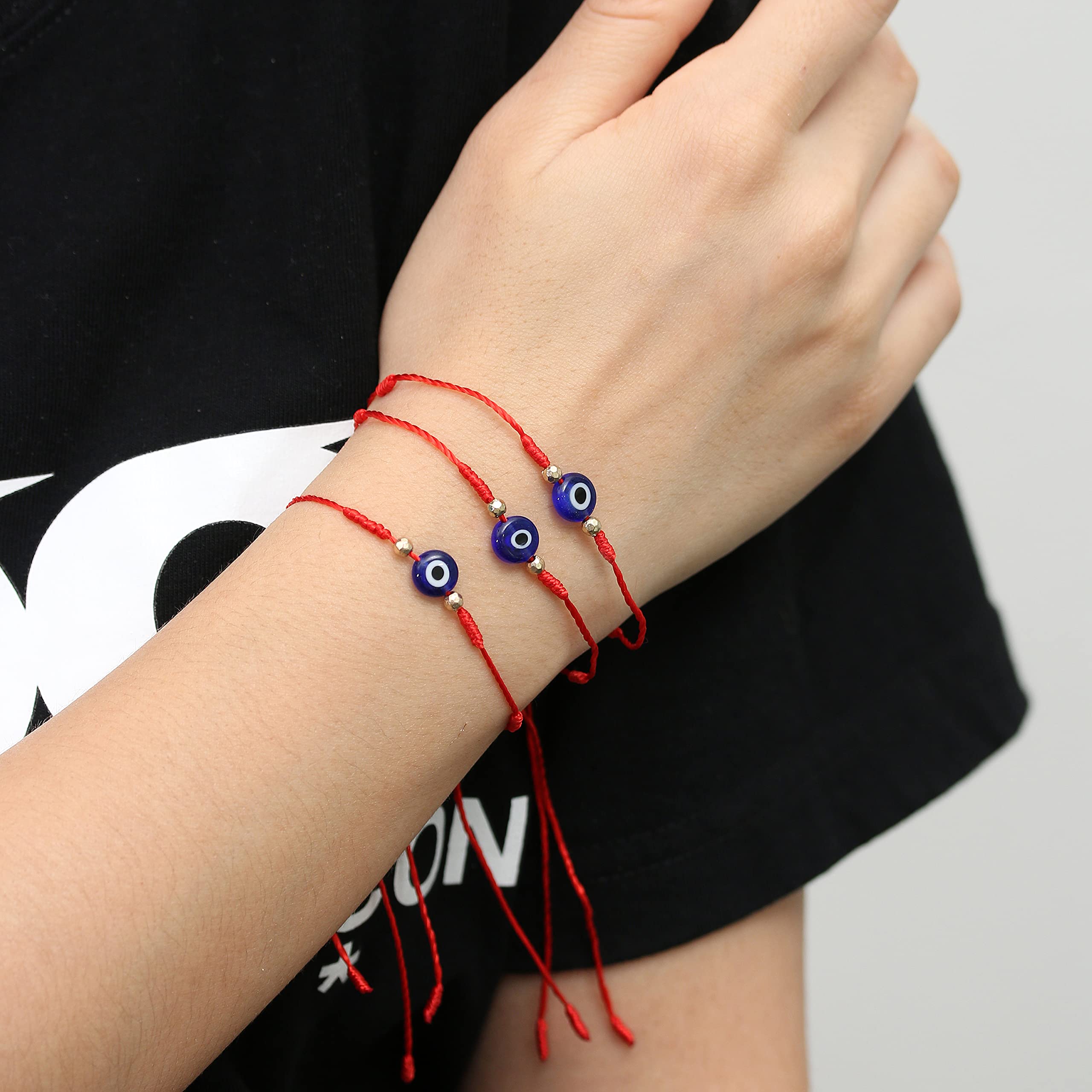  HUASAI 4 Pieces Evil Eye Bracelets Mal De Ojo Bracelets Lucky  Red String Bracelet Adjustable 7 Knot Evil Eye Bracelet Evil Eye Protection  Bracelet(4 Pcs Bead Evil Eye Bracelets): Clothing, Shoes