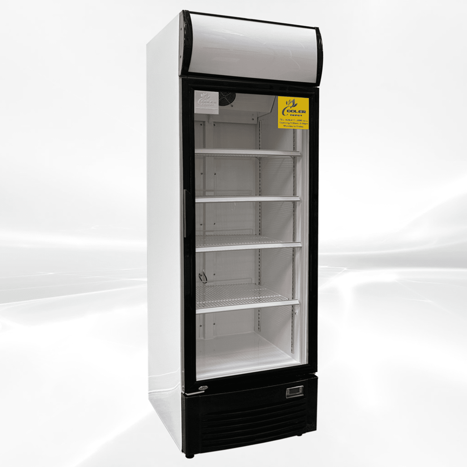 Commercial Beverage Refrigerator, Glass door 24 1/2" x 26 1/2" x 81", 15.2 cu ft display Fridge, NSF Certified.