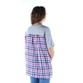 thumbnail image 2 of BASS Womens Gray Plaid Short Sleeve Jewel Neck Top Size: XS, 2 of 2