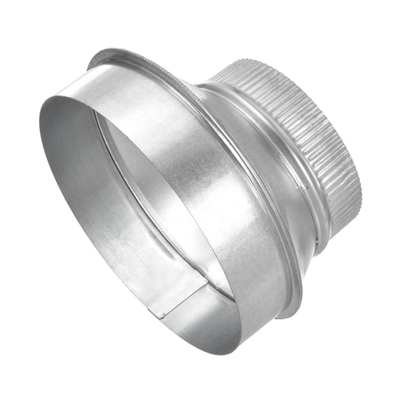 Uxcell Eccentric Duct Reducer (7" to 5" ) - Galvanized Steel Crimped End Ducting Connector Increaser Round Air Duct Adapter Pipe Vent Inline Fitting for HVAC Ventilation System, Silver