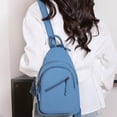 thumbnail image 4 of VeFlora Women's Adjustable Sling Crossbody Bag, Lightweight Water-Resistant Chest Backpack, Multi-Pocket Casual Purse for Work Travel Outdoor Daily Use(Blue/One Size), 4 of 4