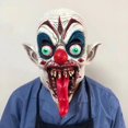 thumbnail image 4 of Máscara de Payaso Horrible YONGSHENG de Halloween con Disfraz de Diablo Nariz Roja y Lengua Larga Sangrienta, 4 of 5
