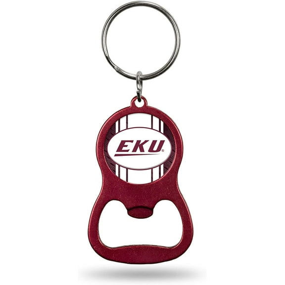 Eastern Kentucky University Colonels Premium Solid Metal Bottle Opener Keychain, Key Ring, Team Color