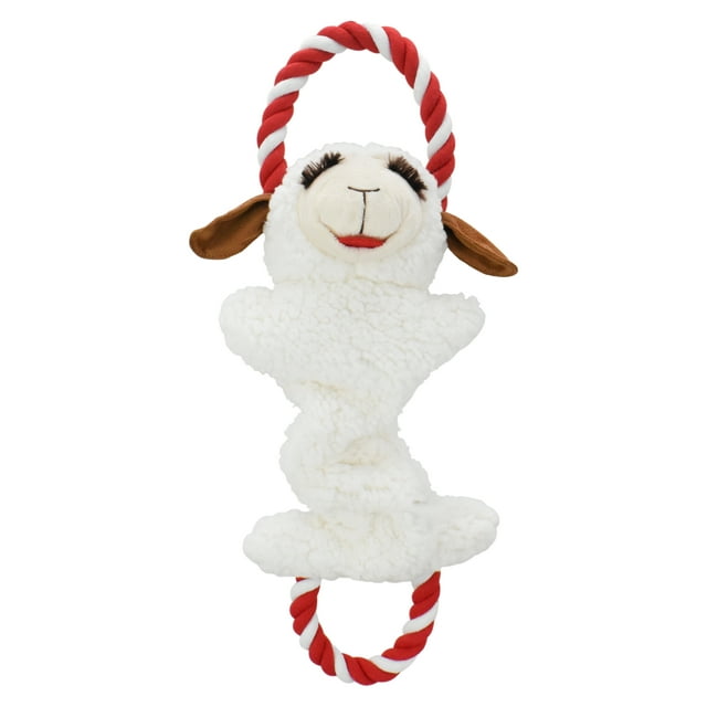 Jouet en peluche Multipet en forme de côtelette d'agneau froissée avec corde