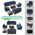 thumbnail image 5 of ALAULM 10 Pieces Patio Furniture Set with 43" Propane Fire Pit Table & 8 Seat Cushions(Navy Blue), 5 of 9