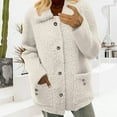 thumbnail image 2 of iHPH7 Fleece Jacket Women Winter Jackets for Women Fleece Shacket Women Teddy Coat for Women Going Out Jackets for Women Fluffy Jacket Collared Jacket Women White 4XL, 2 of 5