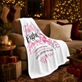 thumbnail image 3 of Pink Ribbon Courage decorative motif Hope Breast Cancer Awareness, Cozy Typography Art Scene, Soft Flannel Blanket for Living Room and Reading Nook, Art Lovers Thanksgiving Gift, Artistic Home Decor, 3 of 9