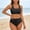 Bikini sets for women Black, variant on Women High Waisted Bikini Set Two Piece Scoop Neck Swimsuit Criss Cross Back Bathing Suit Beach Poor Swimwear Army Green XL