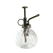 K-Cliffs Vintage Style Glass Bottle Sprayer, Decorative Ribbed Plant Mister With Top Pump Clear