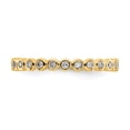 thumbnail image 3 of 14K Yellow Gold Ring Band Eternity Diamond Round Polished 1 3ct Bezel Set , Size 5, 3 of 5