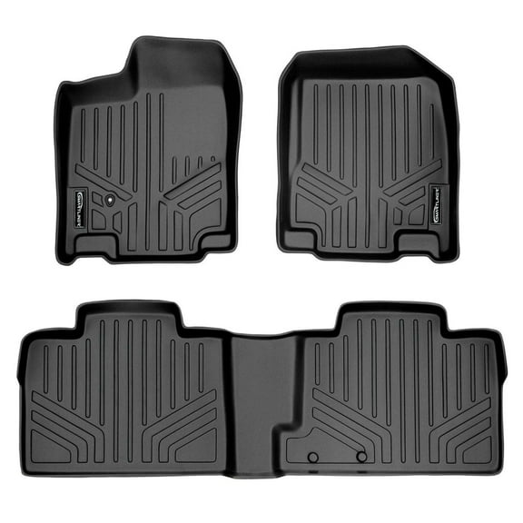 SMARTLINER Custom Fit Floor Mats 2 Row Liner Set Tan Compatible With 2007-2010 Ford Edge / Lincoln MKX