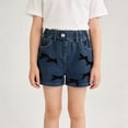 thumbnail image 2 of Shadoumai Girls Knee Length Jean Shorts Kids Trendy Baggy Denim Shorts Pockets Vintage Retro Jorts Summer Wide Leg Denim Jeans Bottoms, 2 of 6