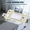 thumbnail image 5 of Laptop Bed Desk Tray Bed Table, Foldable Portable Lap Desk Notebook Stand Reading Holder with Storage Drawer and Cup Holder for Eating Breakfast on Bed/Couch/Sofa-White Oak, 5 of 7