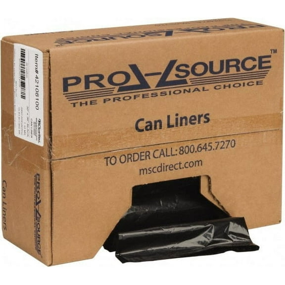PRO-SOURCE 30 Gal 1.1 mil Heavy-Duty Trash Bag 30" Wide x 36" High, Hexene Resins, Roll Dispenser, Black
