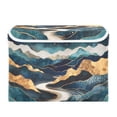 thumbnail image 7 of Yayeee Collapsible Storage Bin with Lid Fabric Closet Decorative Basket with Handles, Green Mountains, 7 of 7