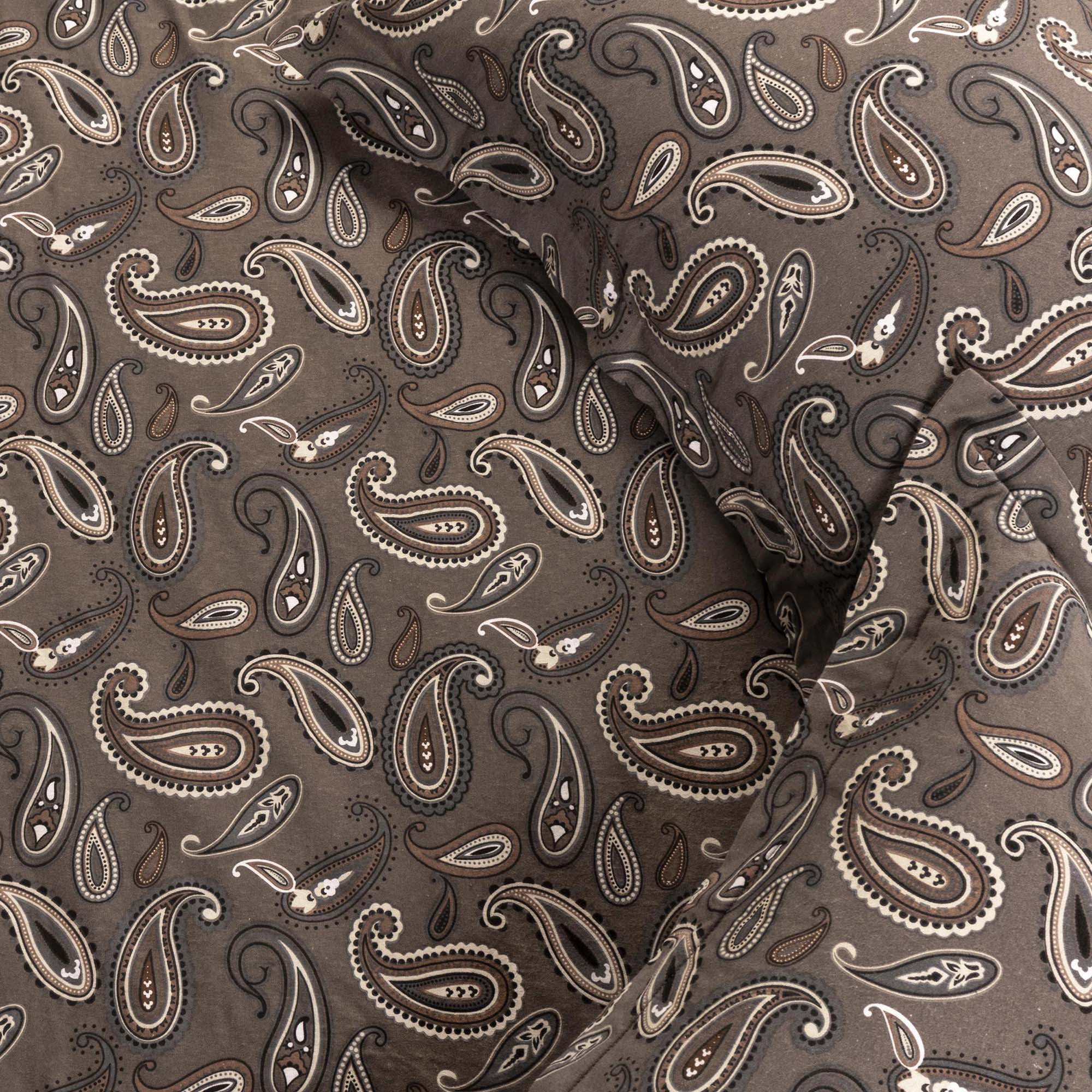 Superior Paisley Flannel Cotton Duvet Set, Full/ Queen, Charcoal