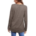 thumbnail image 3 of Avamo Long Sleeve Shirts for Women Casual Blouses Crew Neck Tunic Tops Sweatshirts Pullover Khaki XL, 3 of 4