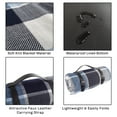 Waterproof Picnic Blanket Large Outdoor Beach Mat Blue Plaid & Faux