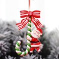 thumbnail image 3 of 3 adornos navideños de bastón de caramelo, muñeco de nieve de resina de Papá Noel y reno que sostiene el bastón de caramelo con lazo, lindos adornos colgantes para decoraciones colgantes de, 3 of 6