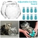 thumbnail image 1 of Bozal de Gato para Aseo, Casco de Bozal de Gato Transpirable, Capucha Espacial Transparente para Gato, Diseño de Forma de Oreja, Bozal de Burbujas para Gato, Casco Antimordeduras para Gato con 4 Zapatos de Patas de Silicona para Recorte de Uñas de Baño, 1 of 7