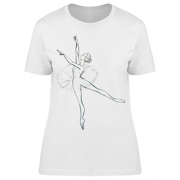 Sketch Ballerina Dancer  T-Shirt Women -Image by Shutterstock, Female XX-Large