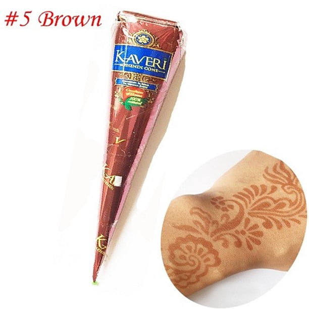 Pasta de tatuaje de Henna, conos de Henna temporal, Negro, Rojo, Natural, indio, pegatina de tatuaje temporal, cono de pintura de brazo corporal, nuevo