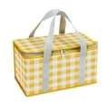 thumbnail image 2 of Xecvkr Foldable Oxford Cloth Picnic Basket 35x20x1cm 13.77x7.87x0.39in Large Capacity Hand Carry for Outdoor Garden Party Red Yellow, 2 of 6