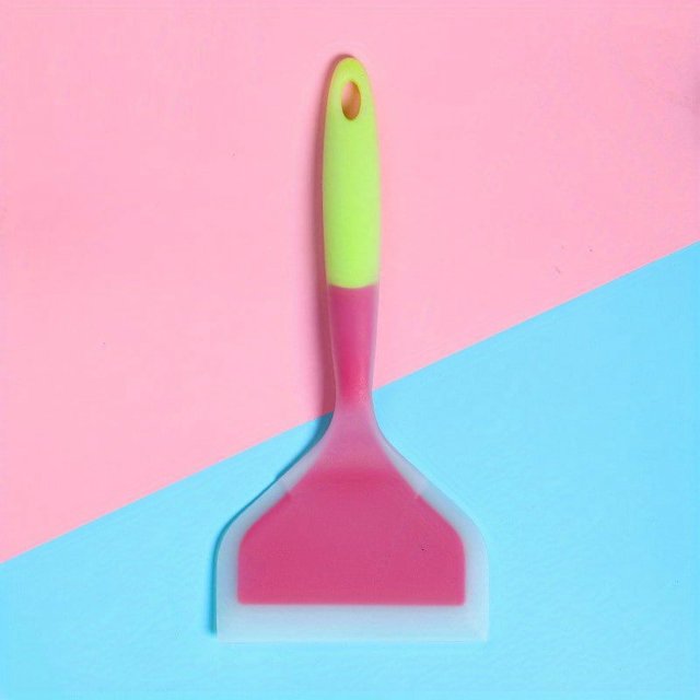 1pc Food Grade Silicone Wide Mouth Frying Spatula, Egg And Beef Pizza Non-stick Spatula, Cake Baking Spatula Kitchen Cooking Tools