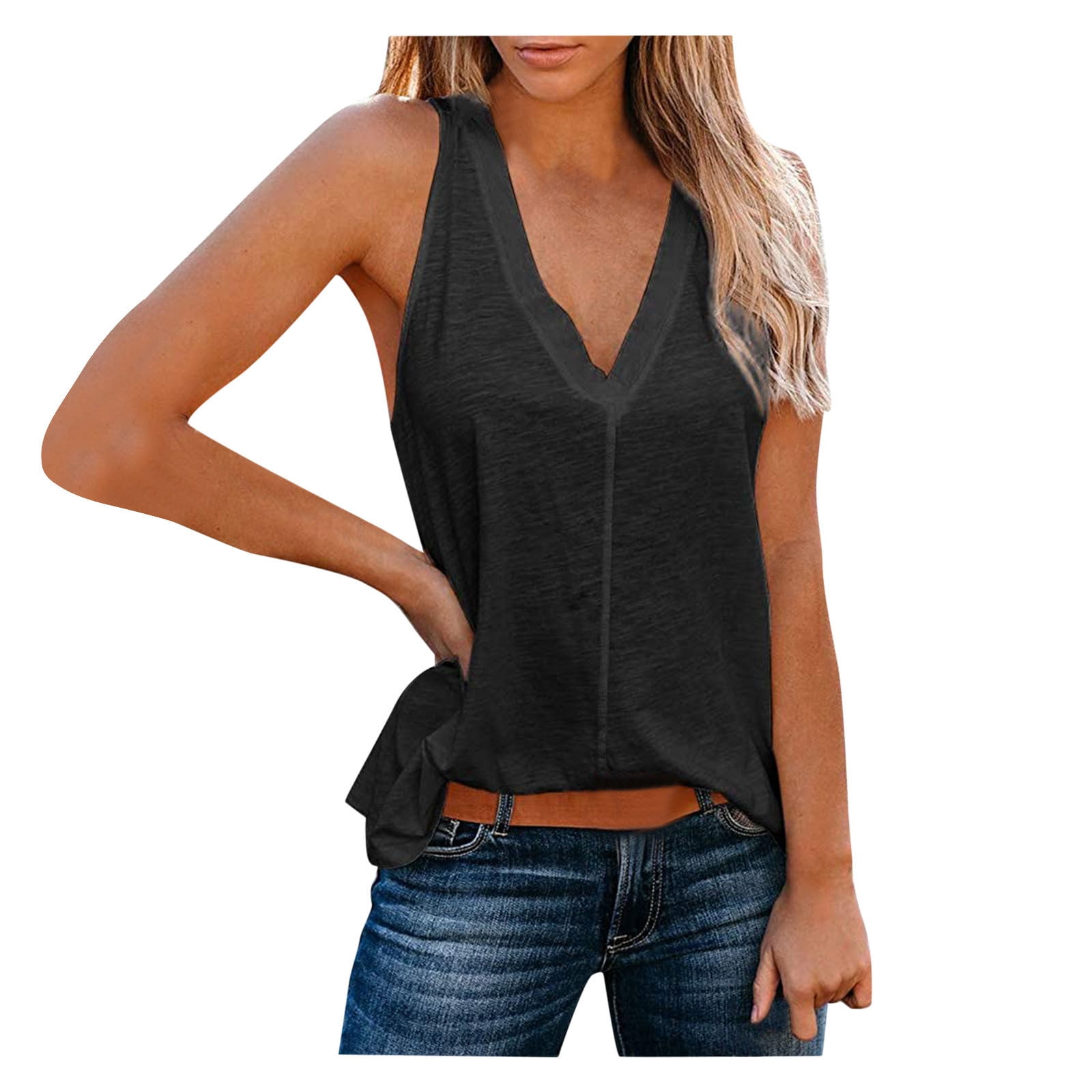 Women's solid Loose Tops Shirt Short Sleeve Blouse Casual Tops T-Shirt Vest