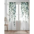 thumbnail image 2 of Sheer Curtains 84 inches Long, Sage Green Leaves Eucalyptus Leaf Watercolor Plant Light Filtering Sheer Window Curtains Rod Pocket Voile Drapes for Bedroom Living Room, 52"W x 84"L 2 Panels, 2 of 7