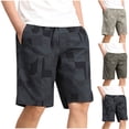 thumbnail image 7 of Lovskoo Men's Summer 2024 Beach Board Shorts with Drawstring Pocket Printed Half Shorts Olive Green 3XL, 7 of 7