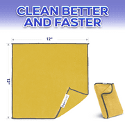 PerfectCLEAN - Microfiber Cleaning Cloth, Absorbent Cleaning Towels, 12”x12, Single Pack, Grey