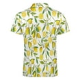thumbnail image 5 of Limoncello, Lemon Vine Men Zipper T-shirt Summer Casual Short Sleeve T-shirt Top, 5 of 7