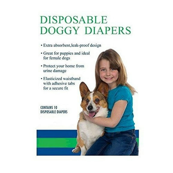 Disposable Doggie Diapers Dog Diaper Absorbant Sanitary - Bulk Packs Available (Mini 10 Pack)