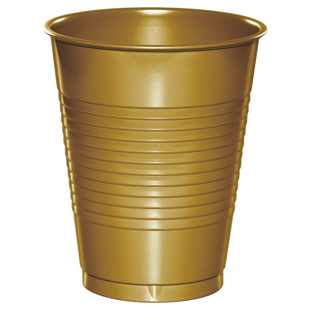 Glittering Gold Plastic Cups for 20 Guests