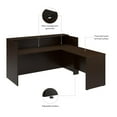 thumbnail image 5 of Arrive 72W x 72D L Reception Desk with Shelf in Mocha Cherry - Engineered Wood, 5 of 9