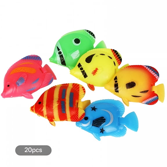 ACDANC Artificial Fish 20Pcs Fake Fish Lifelike Floating Tropical Ornament Decorations for Aquarium Fish Tank