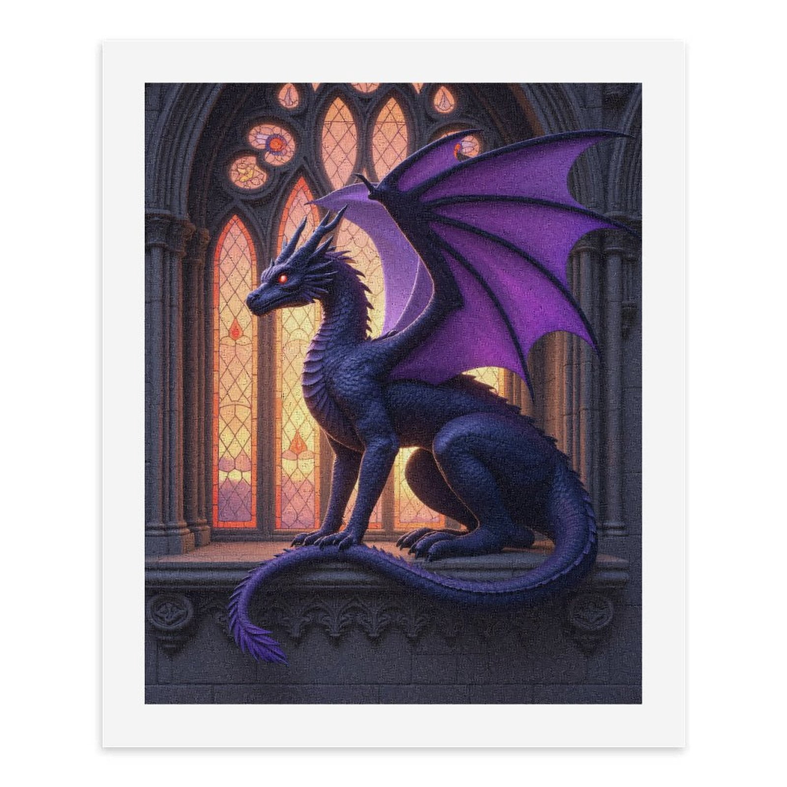 Paint By Numbers Kit for Adults Beginner - DIY Majestic Dragon Silhouette Canvas Painting Kits for Adults, Frameless Paint By Number for Adults for Home Wall Decor 16x20 Inch